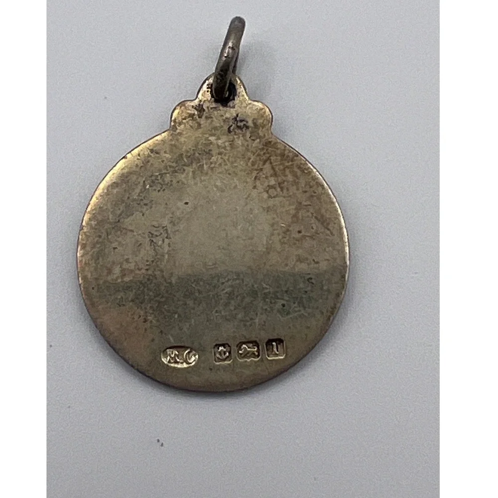 RO RMS Mauretania Charm Unisex OS Silver Excellent Antique Enamel 1910 Sterling